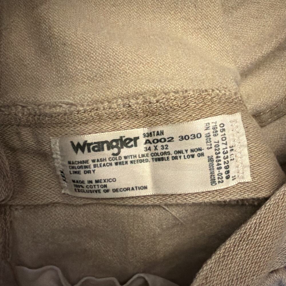 Wrangler A002- 3030 Brown Wash Cowboy Men's Denim Jeans SZ 34x32 936TAN - Picture 3 of 10